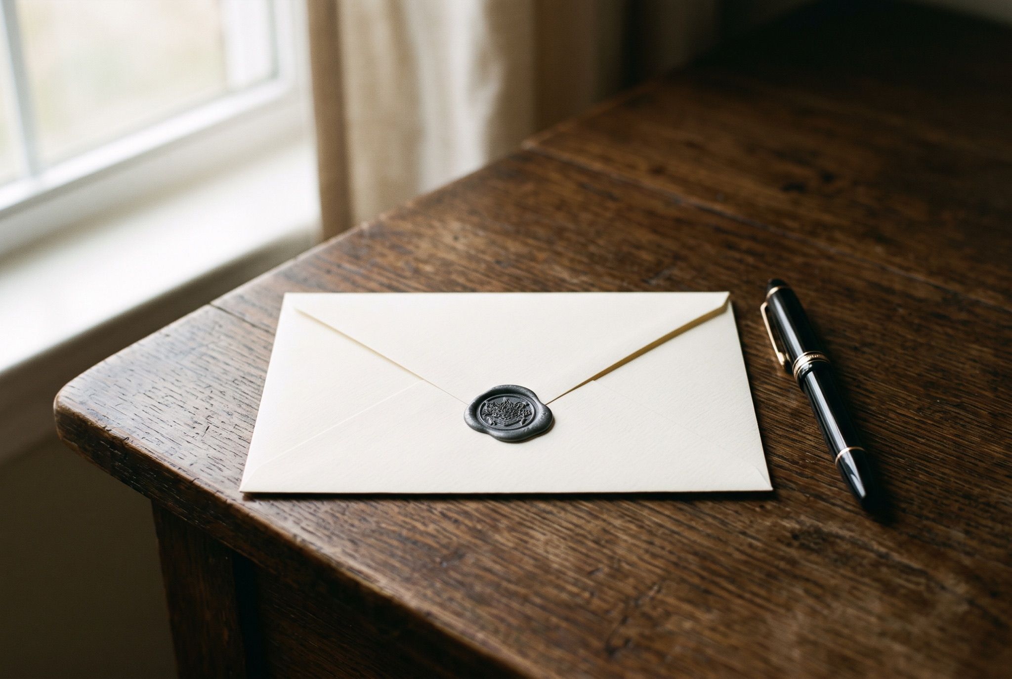 A signed letter on cream paper
